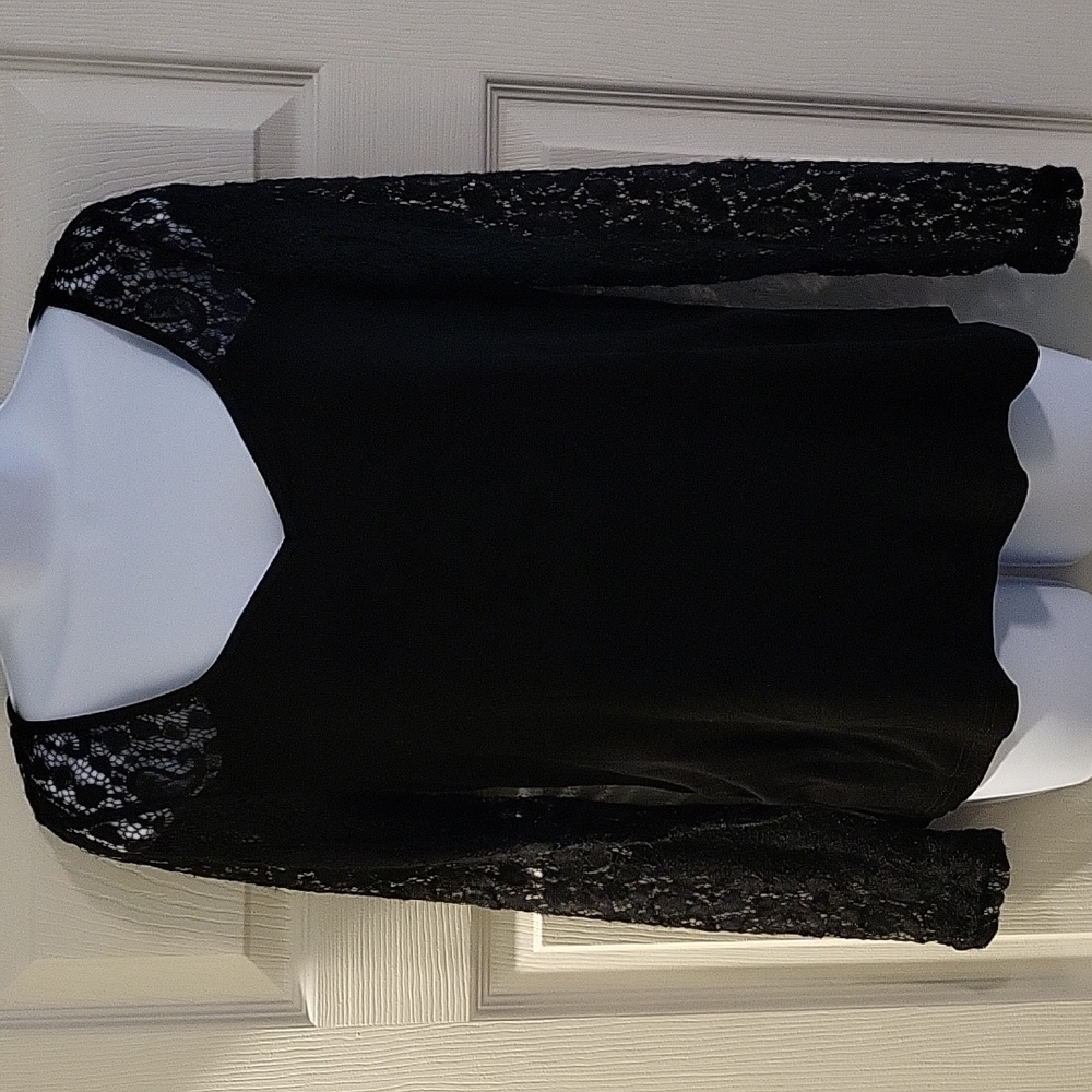 Lace Long sleeve Black Shirt